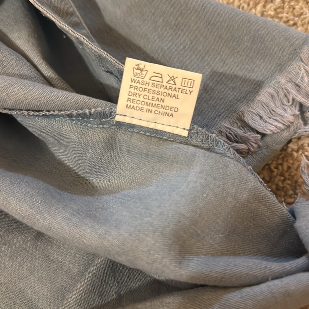 Francis Cabrel Women’s Blue Denim Collared Dress Size Medium - Picture 7 of 8